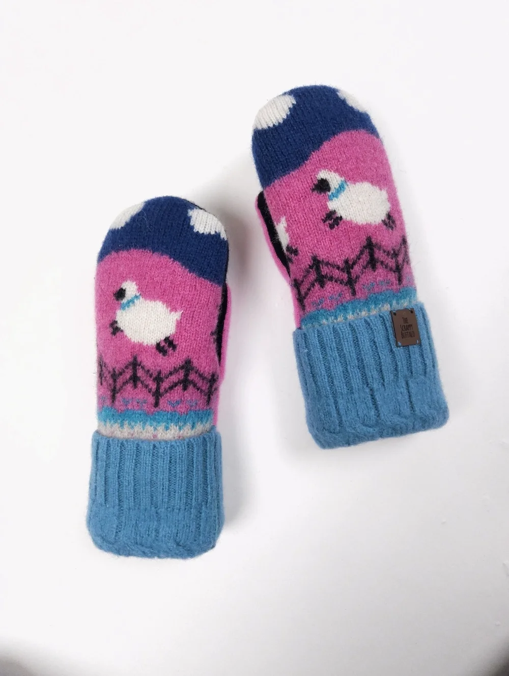 Upcycled Pink Sheep Wool Sweater Mittens: Double Fleece Lined (Adult XS/S)